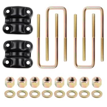 Imagem de Kit de parafusos em U de mola de suspensão traseira resistente com placas compatíveis com Chevy GMC C/K1500 1988-1998, Tahoe, Yukon, cabe 22 cm de comprimento para molas de folha de 6,3 cm de largura