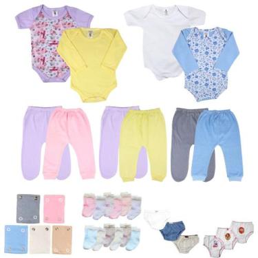 Imagem de Body Bebê+mijão Liso E Estampado Kit C/27 Roupa Bebê Atacado - Tanran 