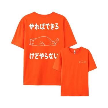 Imagem de Camiseta Masculina De Verão Hip Hop Em Algodão, Manga Curta, Gola Redo