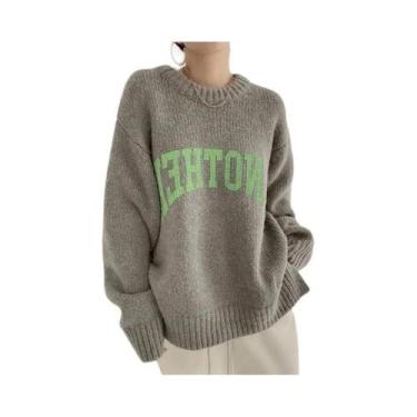 Imagem de Suéter De Malha Solto E Oversized Em Cores Candy Para Mulheres, Moda C