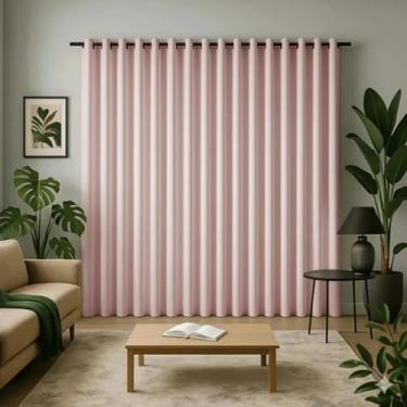 Imagem de Cortina Tecido Oxford de Sala Quarto Escritório Premium Liso 3,00 x 2,50 metros (Rose)