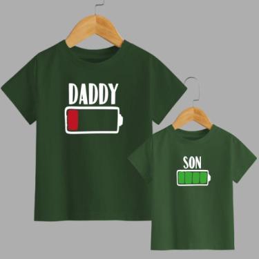Imagem de Camiseta Daddy Sen Bateria , Son Com Energia Pai E Filho Combinados Pe
