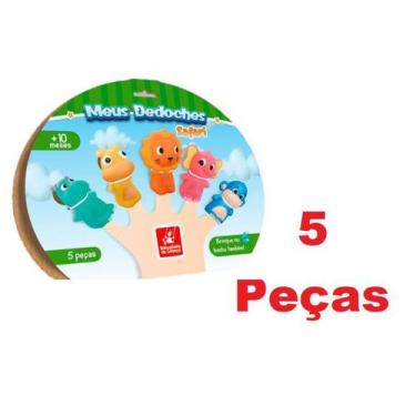 Imagem de Brinquedo de criança Meus Dedoches Safari c/ 5 UNIDADES - Lynx produçõ