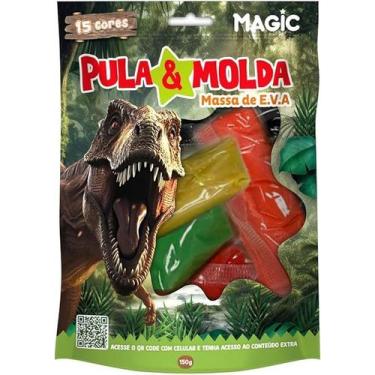 Imagem de Massa de Modelar EVA Pula e Molda 150g - Dinossauro - Magic Kids