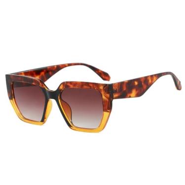 Imagem de Óculos de Sol Unissex com Estampa de Leopardo em Degradê de Cores Doces, Proteção UV400, Ideais para Esportes ao Ar Livre, Corrida e Ciclismo, Cor Amarelo Florido