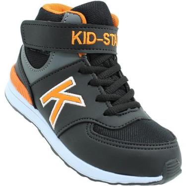 Imagem de Tênis Infantil Cano Alto KidStar Masculino Bota Botinha, Preto, 31, Me