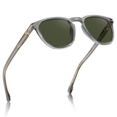 Imagem de Óculos de Sol CARFIA CA31237 Masculino - Retrô Clássico Polarizado com Hastes Anti-Deslizantes e Estojo Elegante para Presente