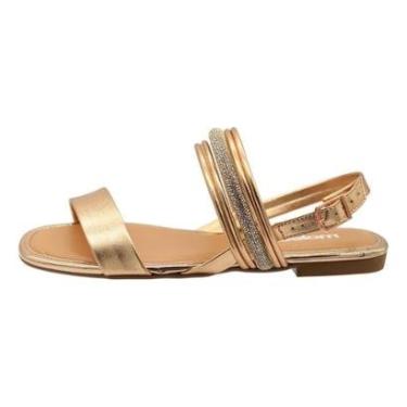 Imagem de Sandalia Moleca Rasteira Tira Larga Strass-Feminino