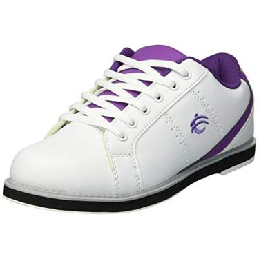 Imagem de BSI 460 Classic Bowling Tênis feminino leve com suporte acolchoado para mulheres, roxo e branco