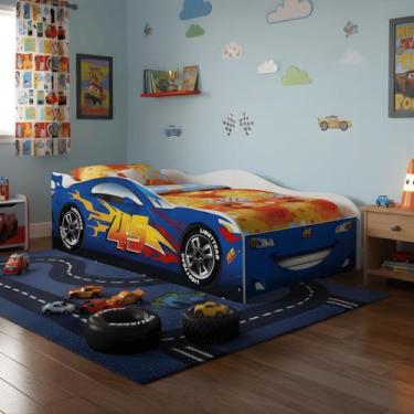 Imagem de Cama Infantil Adesivada Carro Meninas Meninos 100% MDF Personagens Sem