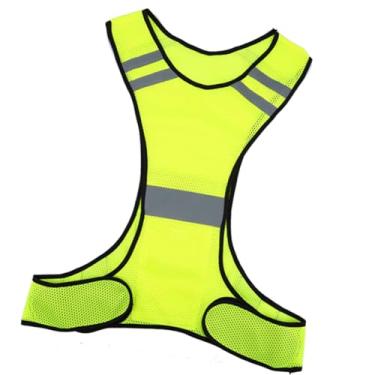 Imagem de Estink Colete de Segurança Refletivo de Alta Visibilidade para Corrida Noturna Ajustável na Cintura Tecido Poliéster Laranja Lima 22 Polegadas 82cm 110cm 1 Peça (amarelo fluorescente)