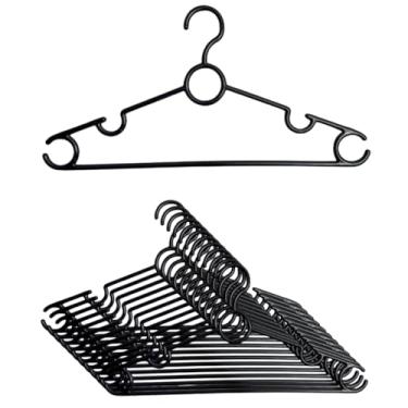 Imagem de Kit Conjunto de Cabides Plástico para Adulto Preto (10)