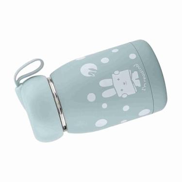 Imagem de Cryfokt Copo de Vácuo à Prova de Vazamento de Aço Inoxidável, Garrafa de água Isolada Com Padrão de Coelho Fofo para Viagens, Escritório, Escola, Piquenique (Azul)