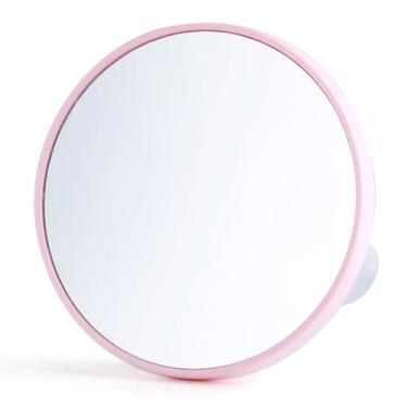 Imagem de Espelho de maquiagem feminino moderno portátil com ampliação de 15 x com ventosas para remoção de cravos de maquiagem
