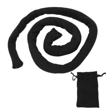 Imagem de CUOFYUNL Laços de cabelo com trava em espiral, suporte de rabo de cavalo dreadlock longo dobrável para cabelos cacheados grossos, preto puro