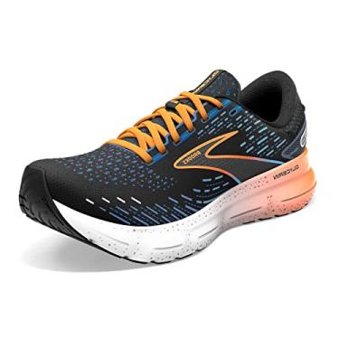 Imagem de Brooks Tênis de corrida masculino Glycerin 20 Neutral, Preto/Azul Clássico/Laranja, 11.5 Wide