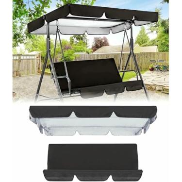 Imagem de Substituição Do Dossel Da Cadeira De Balanço Do Pátio, Capa De Assento De Balanço De Jardim De 2/3 Lugares, Cobertura Superior De Rede De Jardim À Prova De Rasgo Resistente À Prova De Vento À Prova D'