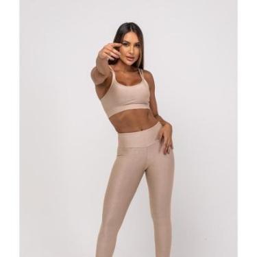 Imagem de Calça Legging Suplex Canelada Brilho Básica Salvatore Fashion-Feminino