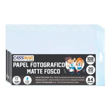 Imagem de Papel Fotográfico Matte Fosco A4 108g Cassmar 100fls