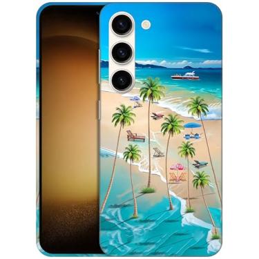 Imagem de GlamCase - Capa com suporte estampado Palm Trees Beach para S235G Branco