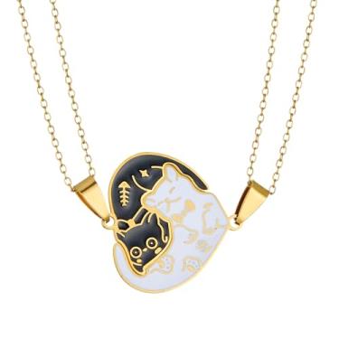 Imagem de HANRESHE Colares de amizade com coração de gato