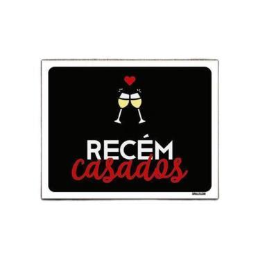 Imagem de Kit 3 Placas Decorativa - Recém Casados