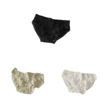 Imagem de Calcinhas De Renda De Cintura Baixa Para Mulheres 3 Peças Lingerie Sex