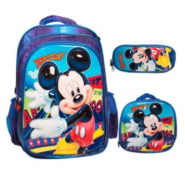 Imagem de Kit Mochila Infantil Masculina Escolar Com Lancheira Térmica - Plike