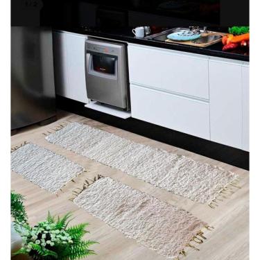 Imagem de Jogo De Passadeira Felpudo Liso Branco Boho