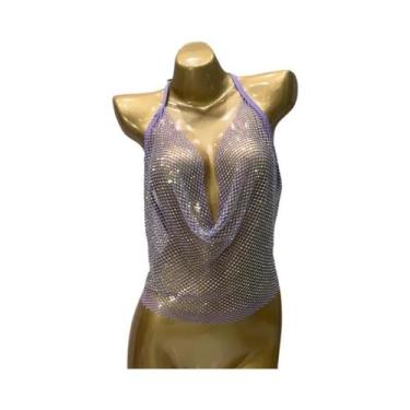 Imagem de Camisola Sexy Feminina Com Strass, Top Corset Sem Costas, Moda Verão 2