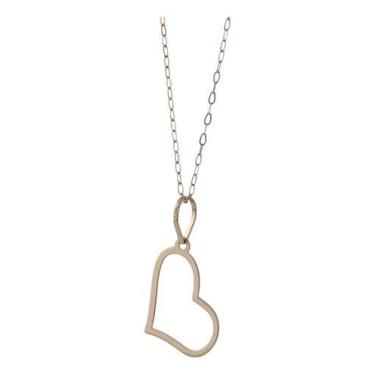 Imagem de Colar Coração Vazado Ouro 18k 750 Bailarina Mini 45 Cm - JOIE JOIAS FI