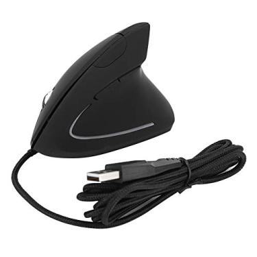 Imagem de Mouse vertical colorido, receptor USB ergonômico recarregável para escritório, material ABS, preto, com transmissão rápida de dados, para todos os dispositivos