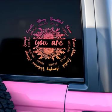 Imagem de Adesivo de carro You are Enough com citação positiva e inspiradora, humor positivo, amor-próprio, acessórios de decalque de espelho de janela de carro, afirmações, vinil, impermeável, 20,3 cm, adesivo