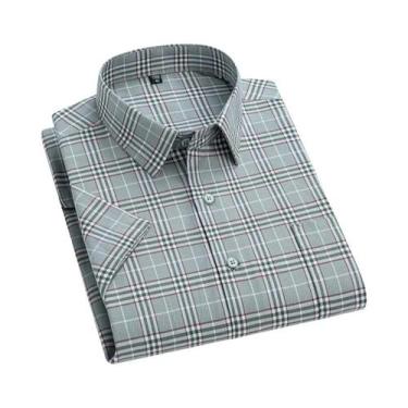 Imagem de Camisa Oxford Masculina De Manga Curta E Longa Tamanhos Grandes 10XL 1