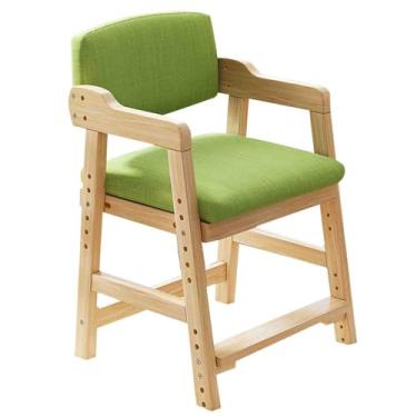 Imagem de Cadeira de estudo de madeira maciça ajustável - Cadeira infantil de jantar e escritório para uso doméstico, perfeita para desktops no escritório, design durável e confortável