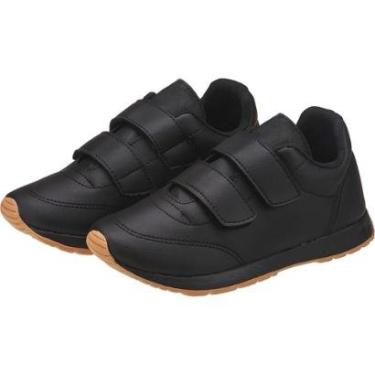 Imagem de Tênis Infantil Escolar Preto Básico Menino e Menina Volta as Aulas Kidstep-Unissex