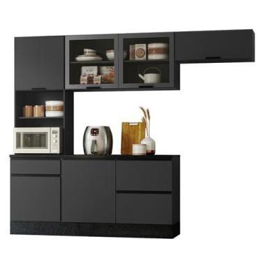 Imagem de Armario de Cozinha Etna com 6 Portas 4 Gavetas e Rodapé - Loja DoceLar