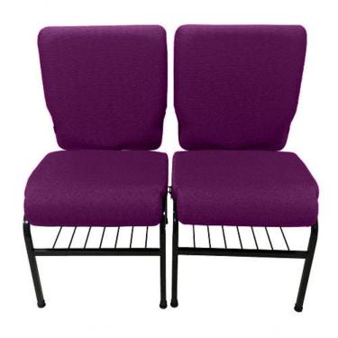 Imagem de 02 Cadeiras Para Igrejas C/ Porta Biblía E Porta Cálice Roxo