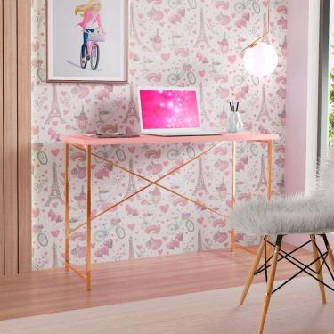Imagem de Escrivaninha Industrial Juvenil Princesa Aço Carbono Klm Cobre-rosa