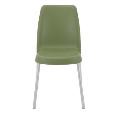 Imagem de Cadeira Tramontina Vanda Em Polipropileno Verde Oliva Com Pernas De Alumínio