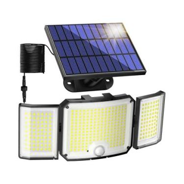 Imagem de Holofote Solar Externo 346LED À Prova d'Água Com Sensor De Movimento E
