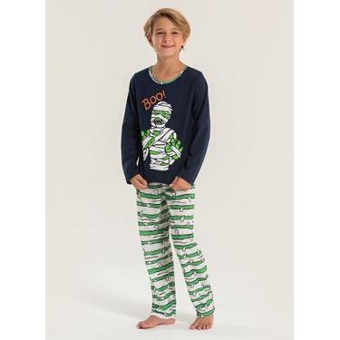 Imagem de Pijama Longo Infantil Menino Marinho Blusa e Calça Mumia - Molekada, 1
