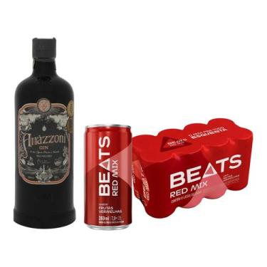 Imagem de Kit Gin Amázzoni Rio Negro 750ml + Beats Red - Mix Frutas Vermelhas La