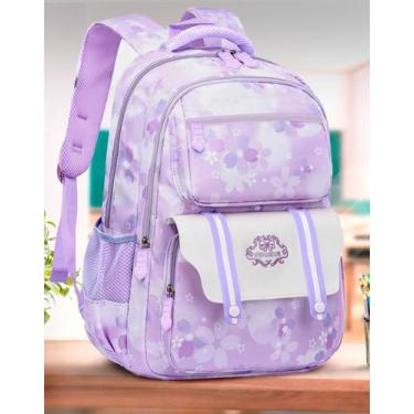 Imagem de Mochila Para Menina Juvenil Estudante Abertura 180 Florida - M3M, Lilá