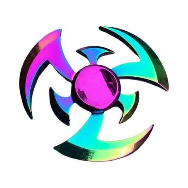 Imagem de Fidget Spinner De Metal Com Gradiente Arco-Íris, Rolamento Silencioso,
