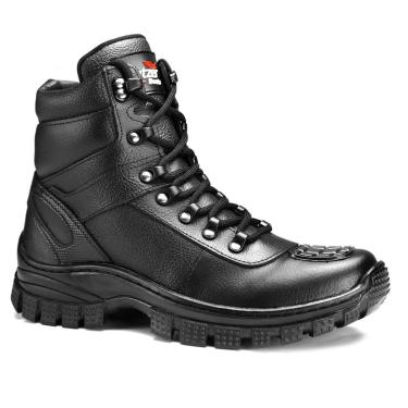 Imagem de Bota Masculina Couro Cano Curto Coturno Cadarço Tratorada-Masculino