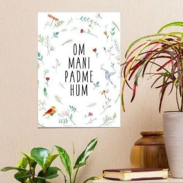 Imagem de Placa Quadro Esotérico Om Mani Padme Hum Mdf 30x30cm - ARTSIM