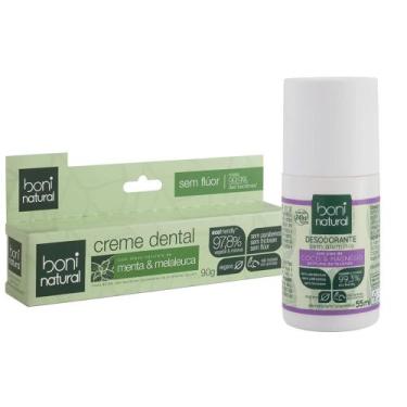 Imagem de Kit Boni Natural Desodorante Roll On 55ml + Creme Dental 90g