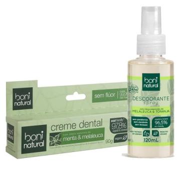 Imagem de Kit Boni Natural Desodorante Spray 120ml + Creme Dental 90g
