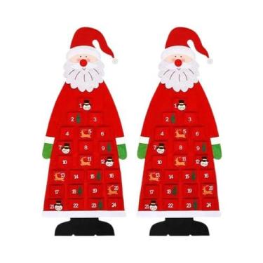 Imagem de Calendário Do Advento De Natal Em Feltro Com Papai Noel, Decoração De 